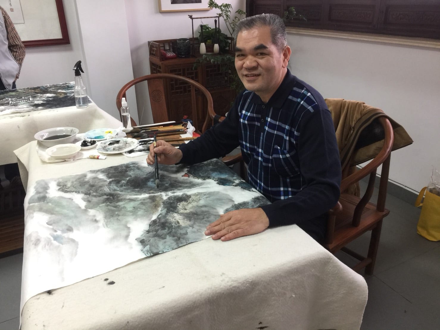 墨韻昆山兩岸精湛      台灣書畫家作品光耀周莊       陳金海水墨畫風質量兼具