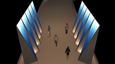 2020台灣燈會漫遊客家庄燈區    5.5公尺長藍染現水壩壯觀形象