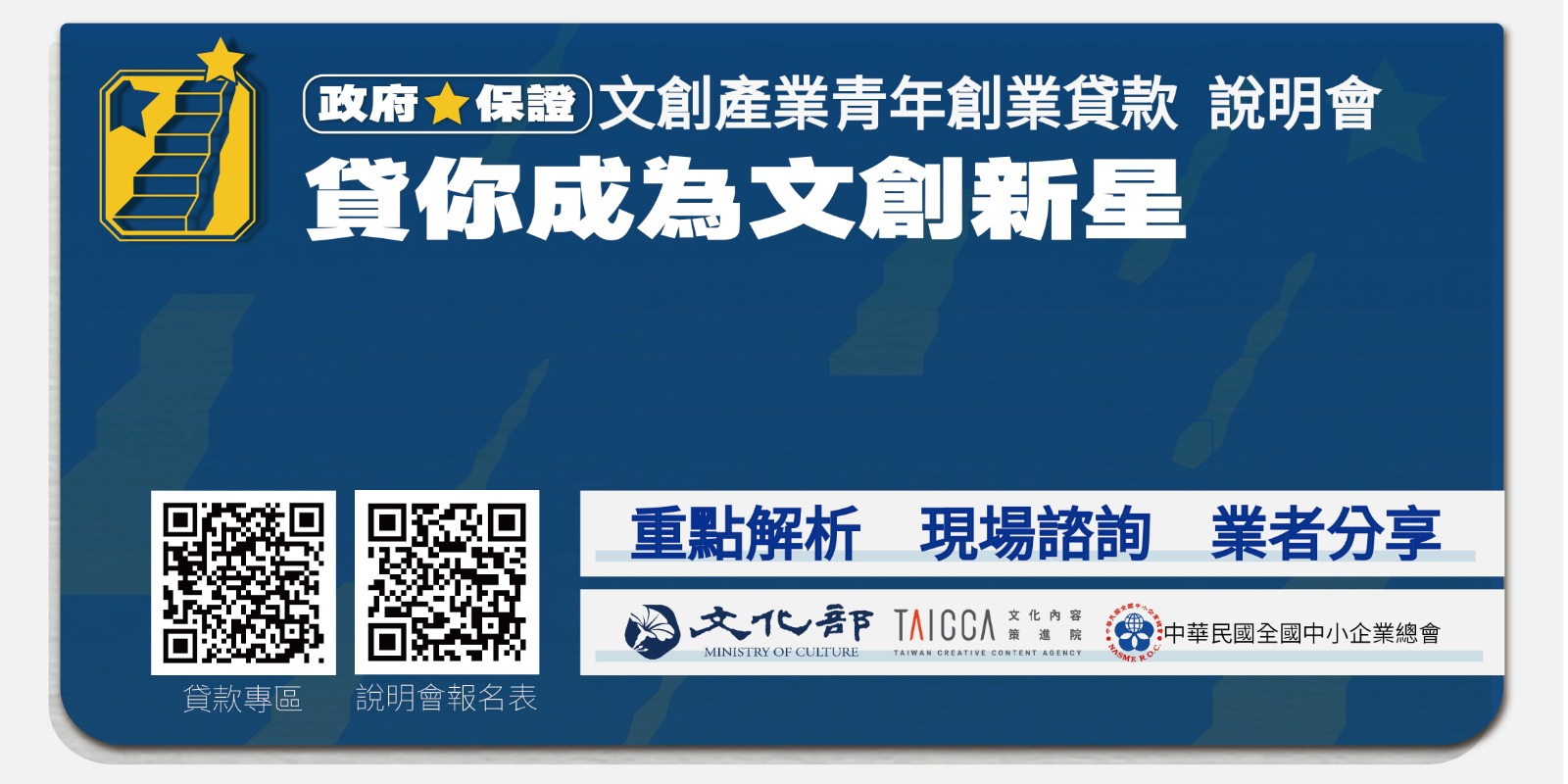 文創產業青年創業及啟動金貸款  全臺巡迴說明會開跑