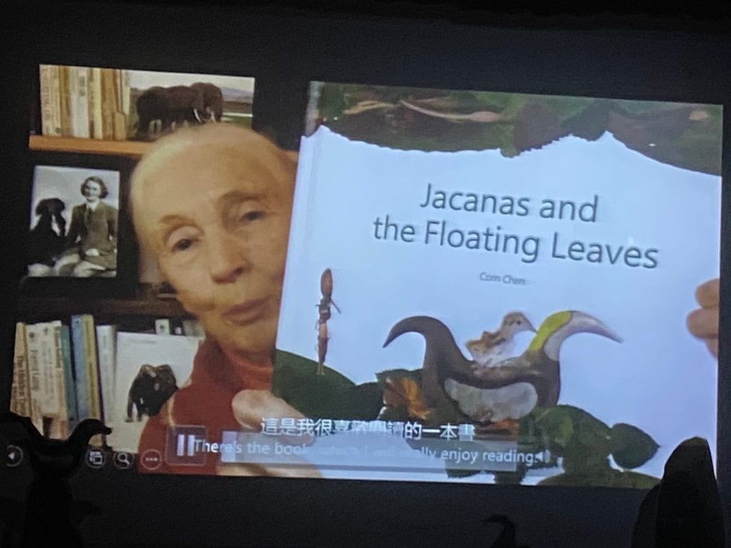 珍古德博士的生態保育說故事，受到國際人士的正面評價。