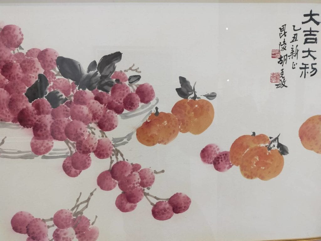 胡克敏精品展中，蔬果作品不少，鮮潔如新十分傳神。