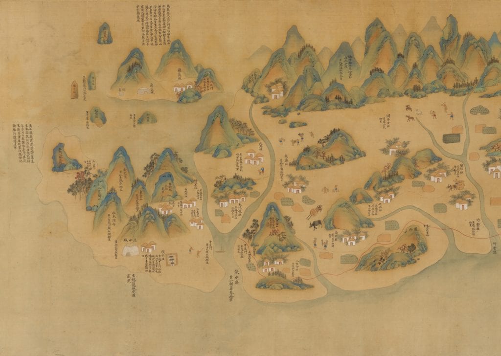 康熙台灣輿圖（摹本）局部-國立臺灣博物館典藏