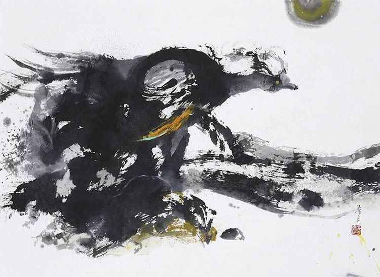 塵三作品：昇之華｜水墨、複合媒材｜77×105 cm｜2020。（圖/塵三提供）