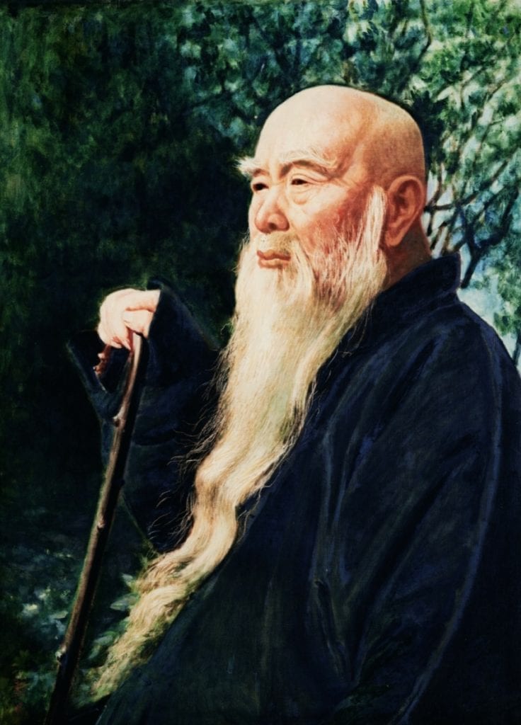 前輩畫家李梅樹所繪的于右任像,筆觸細膩且神情自若,可謂藝術創作上的顛峰之作。(記者 辛澎祥/攝)