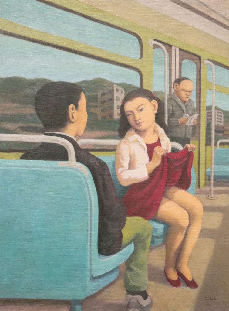 ▲林麗玲，電車，布上油畫，130×97cm，2017。（圖/藝術家提供）