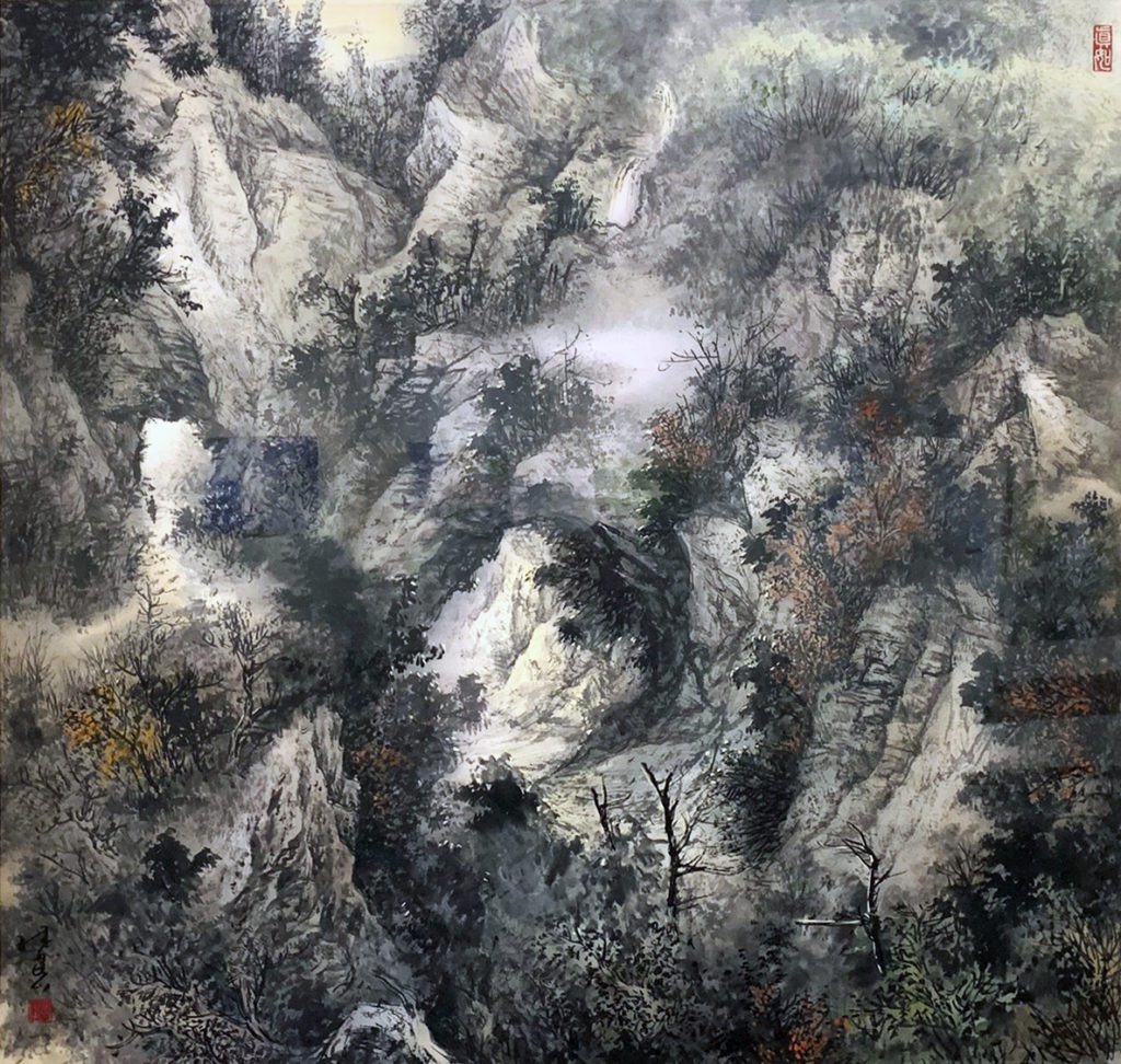 《山形步步移》同時也是藝術家林昆山「看山」個展的核心理念。〈文化局提供〉
