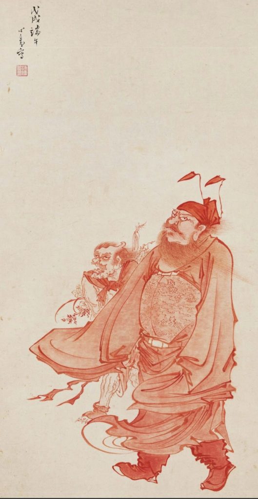 溥心畬的朱筆鍾馗，細膩且充滿質感。（圖/故宮 提供）