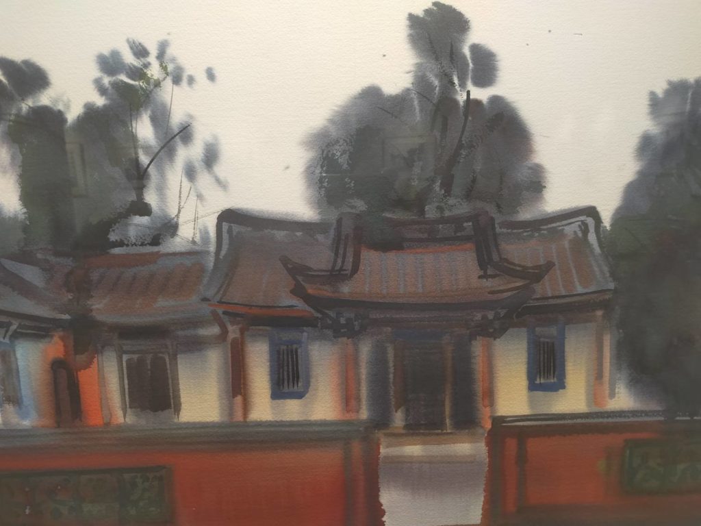 彩墨妝點出心境與新意,是席德進創作的特色。(記者 辛澎祥/攝)