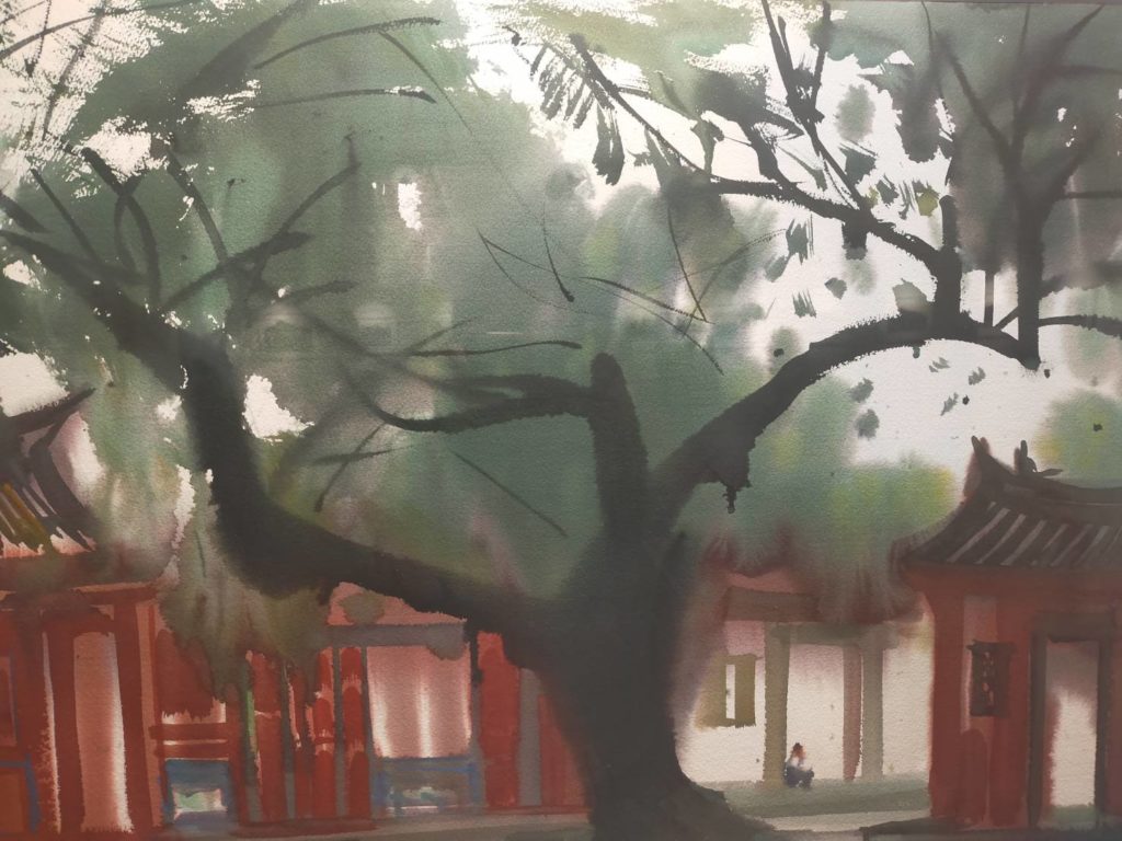 席德進的創作延伸了在地人文故事,讓人神往不已。(記者 辛澎祥/攝)