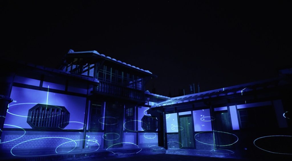 建築光雕投影,由藝術家徐福治團隊策劃的作品《三生》。(圖/臺南市文化局提供)