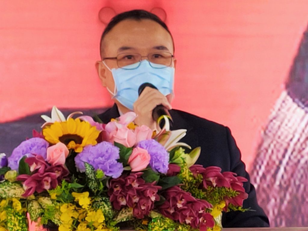 文化部次長蕭宗煌對每年新春開筆揮毫活動,表達正面支持之意。(記者 辛澎祥/攝)