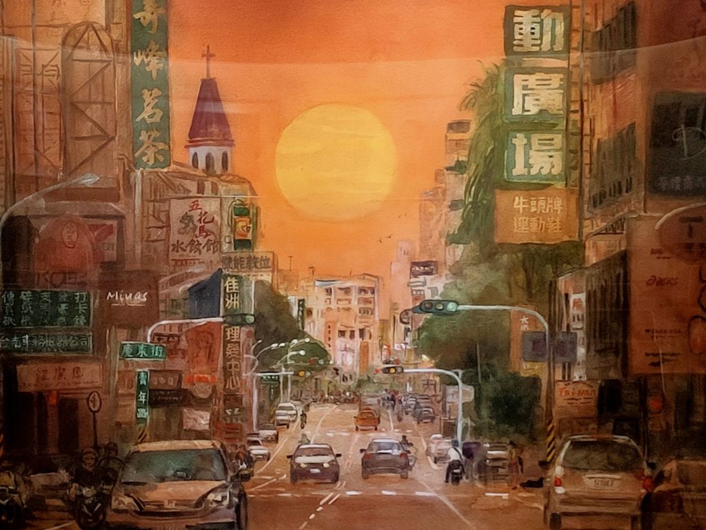 景觀描繪真切具象是郭宗正的深情真摯創作。(記者 辛澎祥/攝)