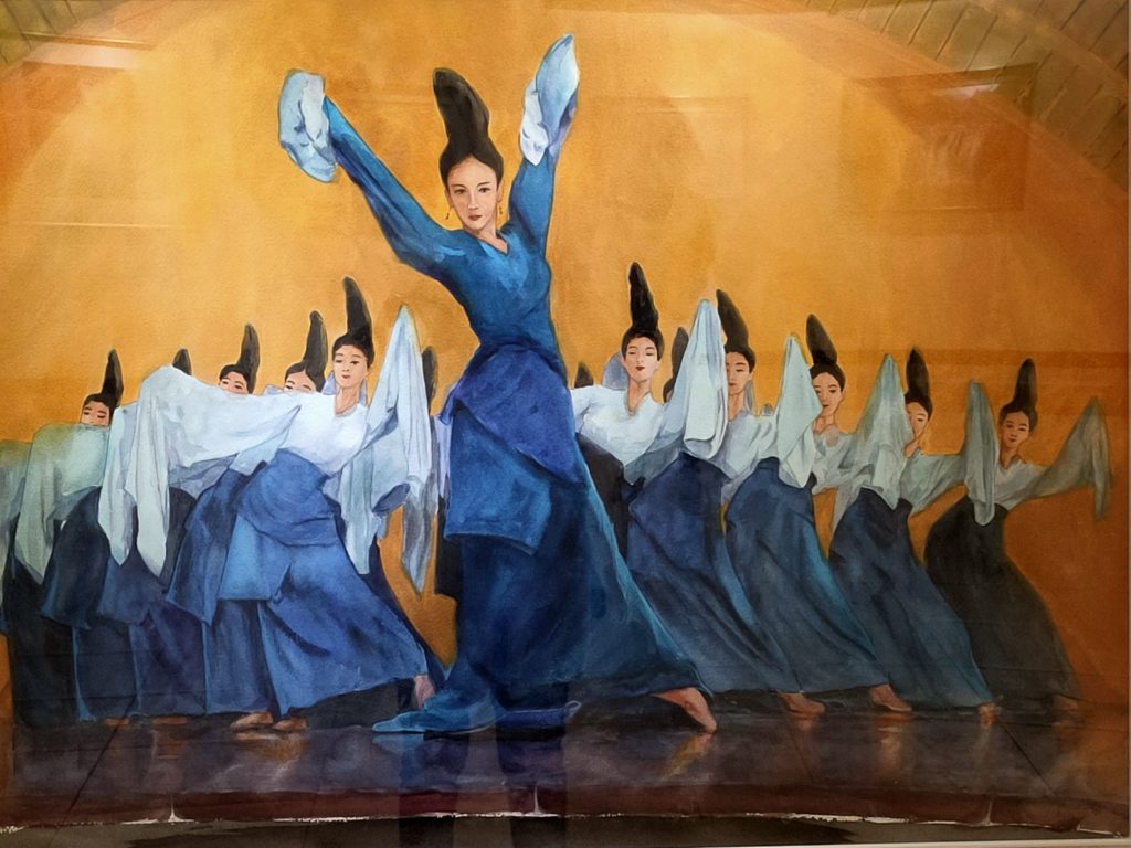 人物的細膩彩墨,郭宗正繪出主題質感與鮮活神韻。(記者 辛澎祥/攝)