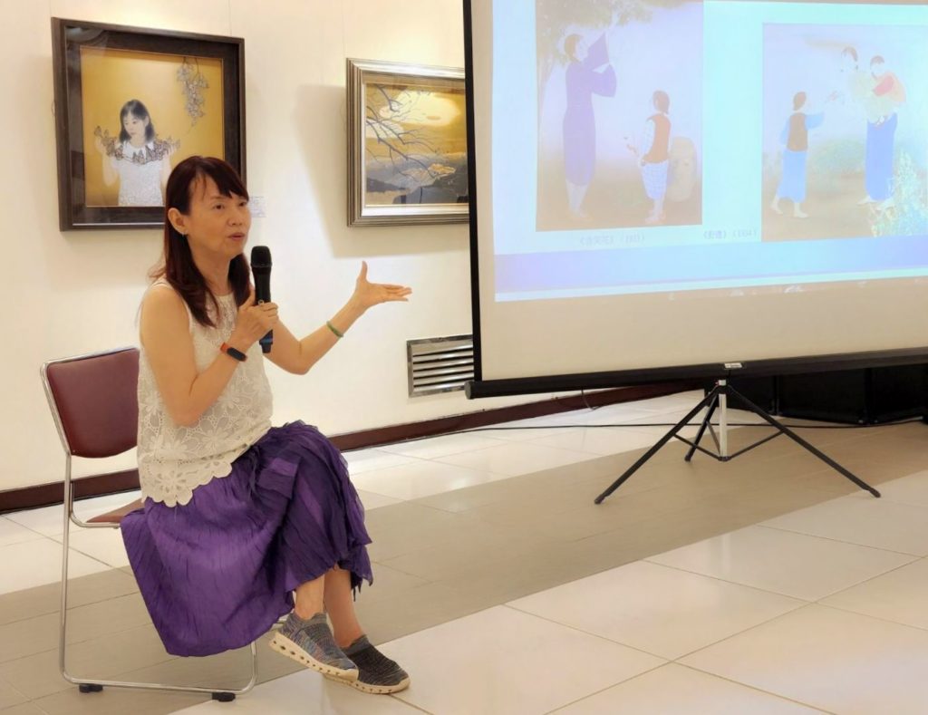 ▲郎亞玲老師演講主題強調陳進的藝術風華，將藉由音樂劇的演繹來歌頌這位偉大藝術家。（攝影/詹美絨）