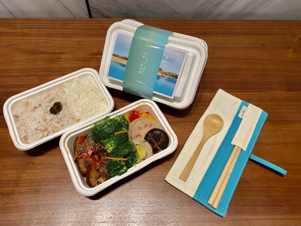 環島之星的精緻便當,色香味俱全。(記者 辛澎祥/攝)