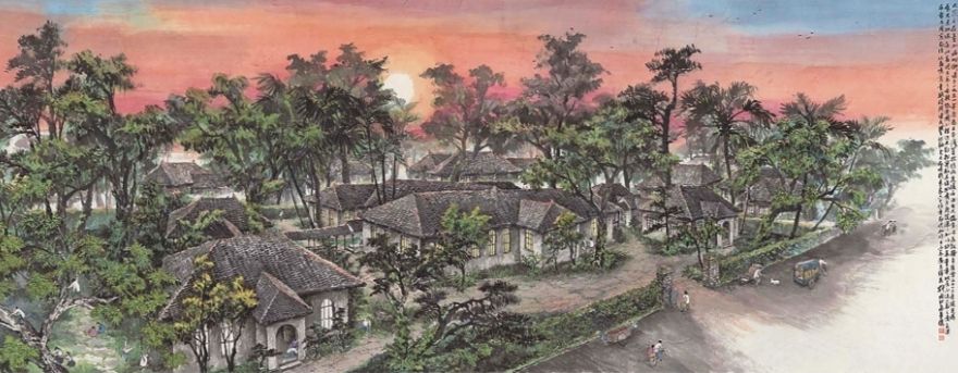 細膩勾勒,層次描繪,讓劉墉作品更顯筆觸的真誠與澄淨。(記者 辛澎祥/攝)