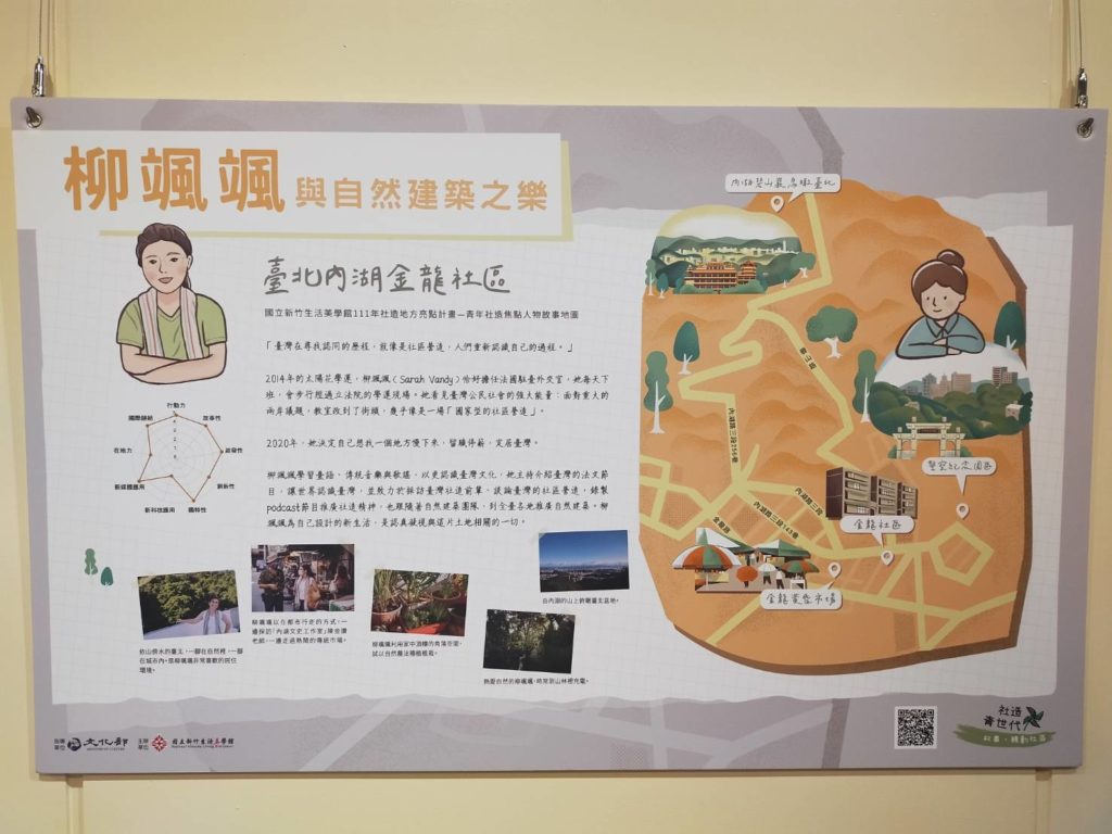 ▲來自法國的退休外交官柳颯颯,與自然建築的互動呈現許多精彩故事。(記者 辛澎祥/攝)