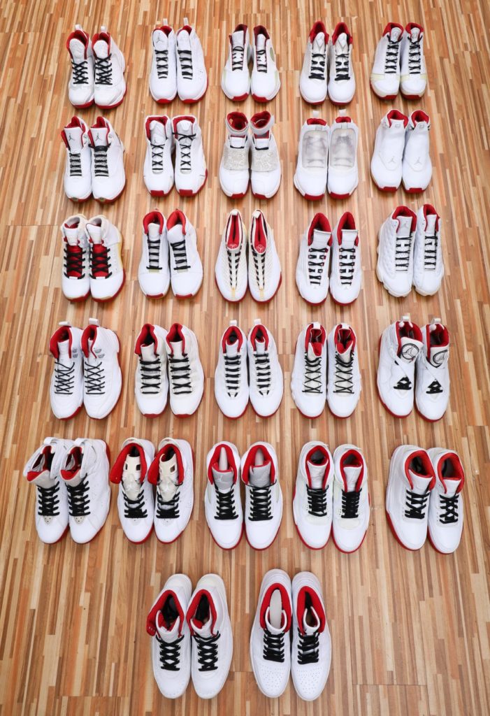 展品：Air Jordan _History of Flight_ 1代∼2012 。(聯合數位文創提供)