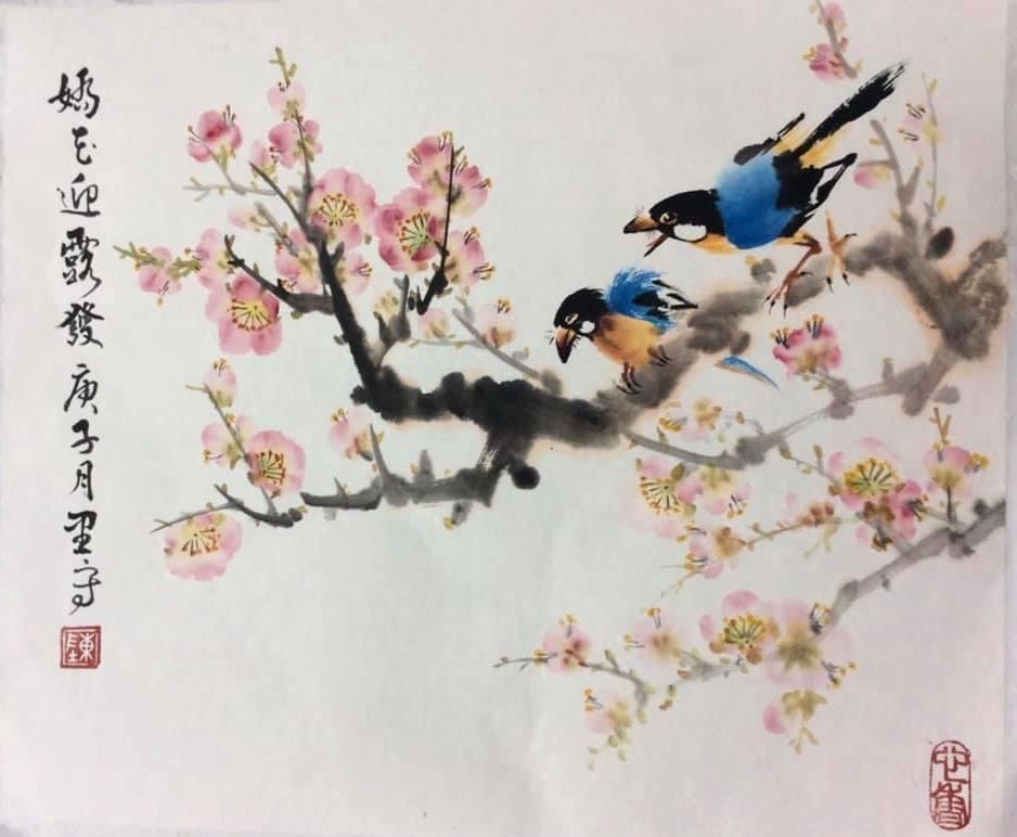 ▲陳月里在梅畫的繪製下，有著極深廣的意境。（圖/陳月里 提供）
