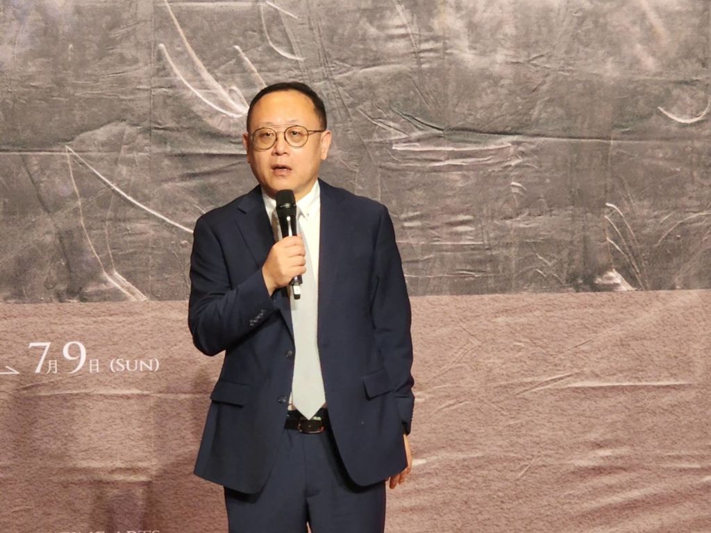 ▲文化部長史哲致詞時強調黃土水的一生在藝術傳承的復活精神上極為可佩。(記者 辛澎祥/攝)