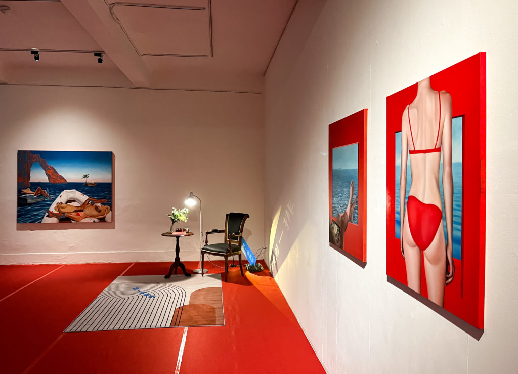 藝術聚落進駐藝術家蕭逸玫「一坪的海岸線」油畫創作個展。(圖/文化局提供)