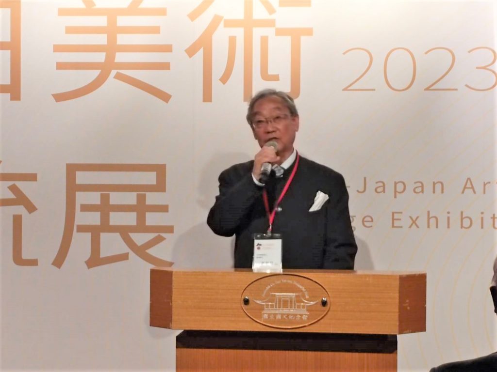 日本「新構造社」斉藤猛副理事長細數臺日兩會多年交流情誼。（記者陳安婷/攝）