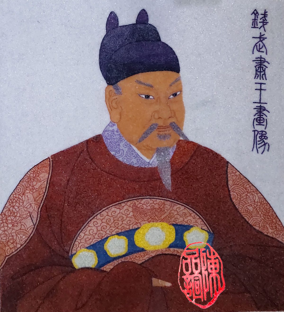 寶石藝術家陳品諠   耗費5年製作錢武肅王寶石畫像   非遺典藏承諾落空   臨安博物館陷爭議