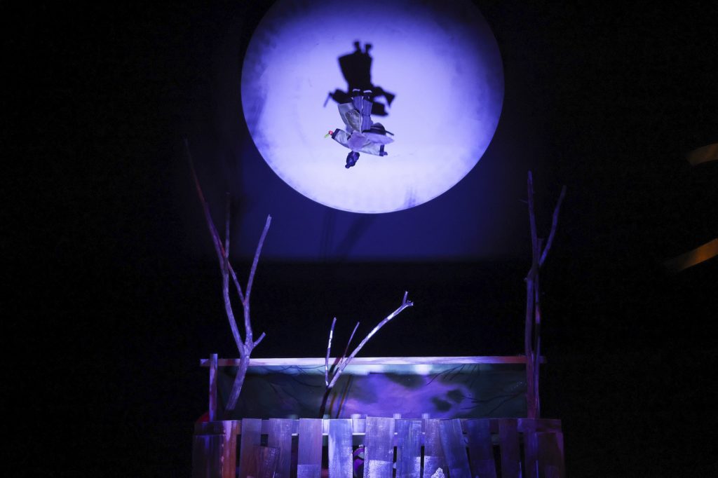 《千年幻戀》為布袋戲與當代劇場跨界作品，導演為譚孔文，表現手法詩意。（圖/真雲林閣掌中劇團提供）
