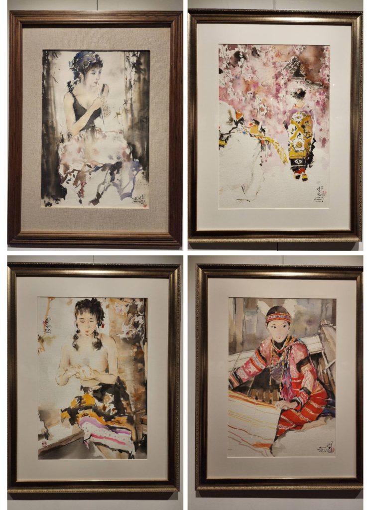 ▲以仕女系列的作品呈現,更能看出陳陽春老師在觀察動靜之間所提昇的醒悟質感。(圖/詹佳綺 攝)