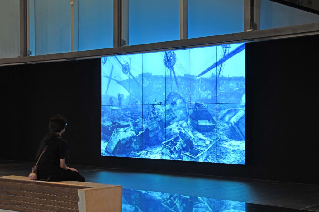 ▲透過3D掃描及電腦動畫技術,帶領觀眾潛入海洋觀察風情。(圖/國美館 提供)
