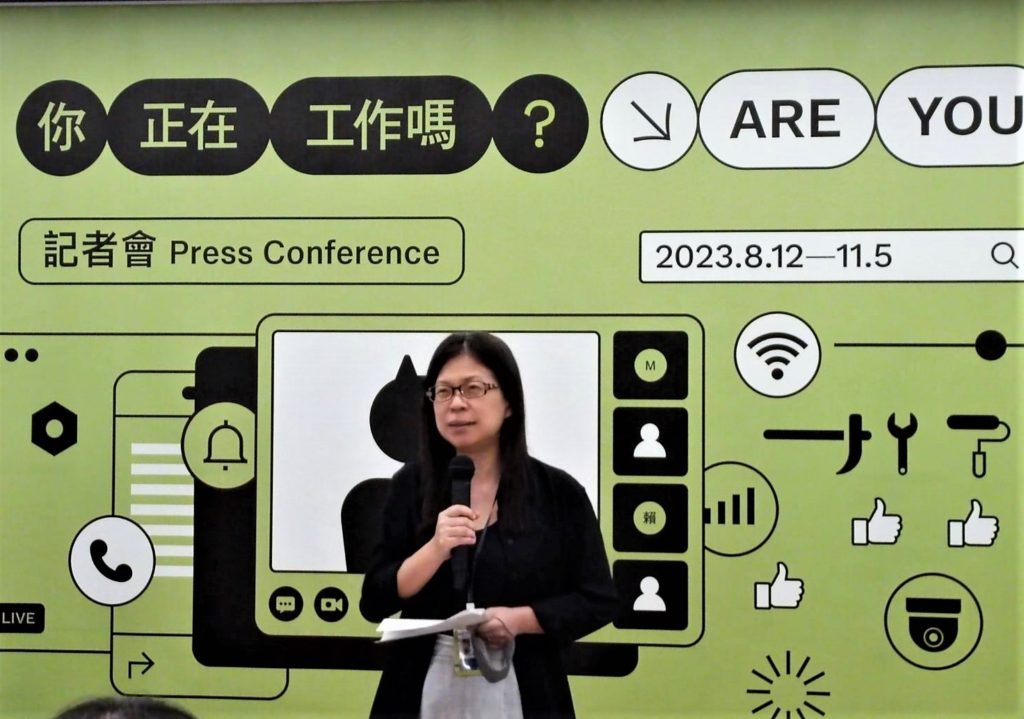 國美館館長陳貺怡表示「工作」在藝術史上是極重要議題。(記者 陳安婷/攝)