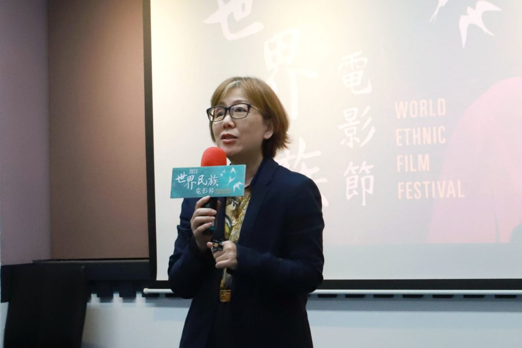 ▲文化部次長王時思致詞時表達對世界民族電影節活動的支持與肯定。(記者 辛澎祥/攝)