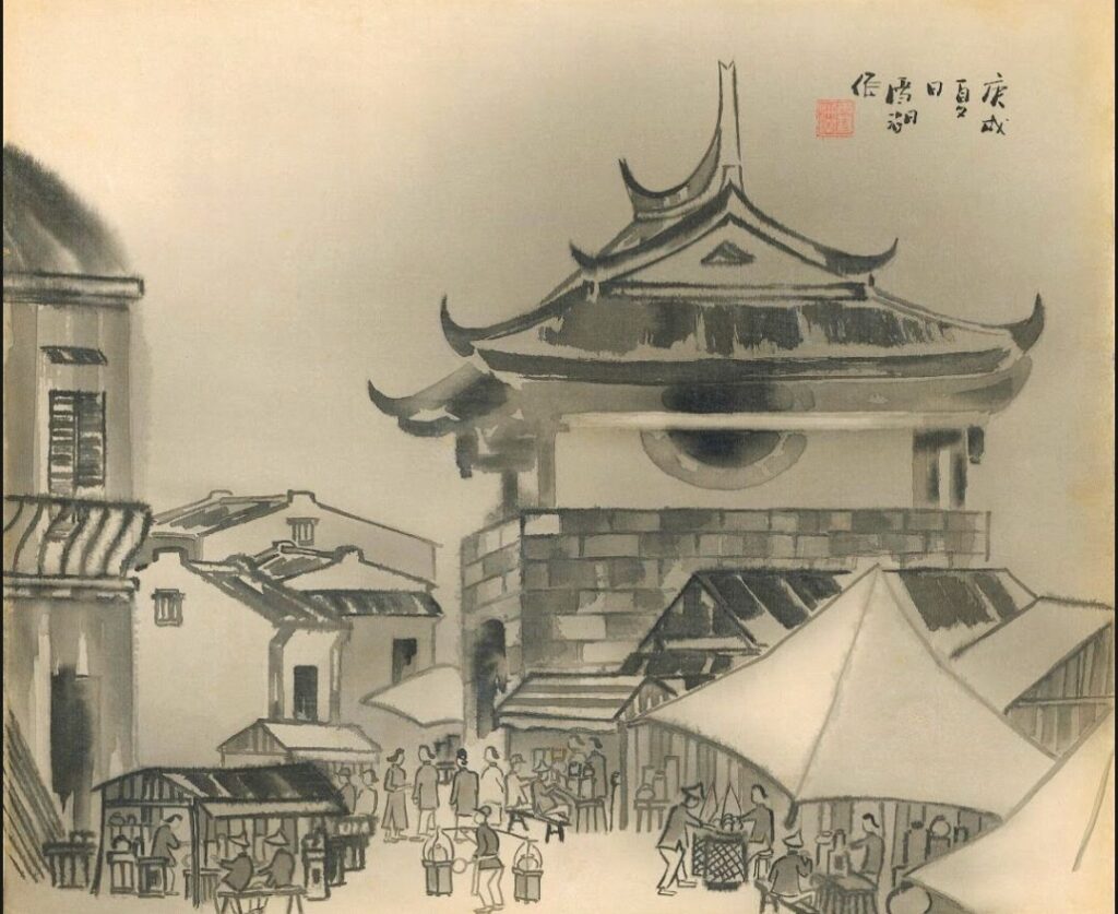 ▲郭雪湖的水彩素描畫作,呈現簡節生動的美感。(圖/尊彩藝術中心 提供)