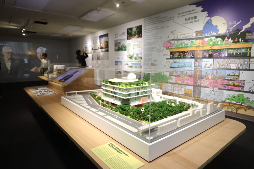 ▲展出中的國家兒童未來館模型及新穎外觀,格外吸引人。(圖/文化部 提供)
