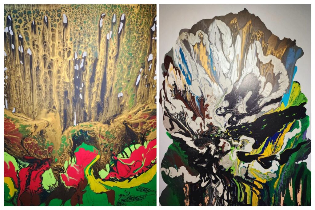 ▲蔡玉葉老師的精彩作品,展現她筆觸的鮮活靈動與對萬物的稹密互動情愫。(記者 辛澎祥/攝)