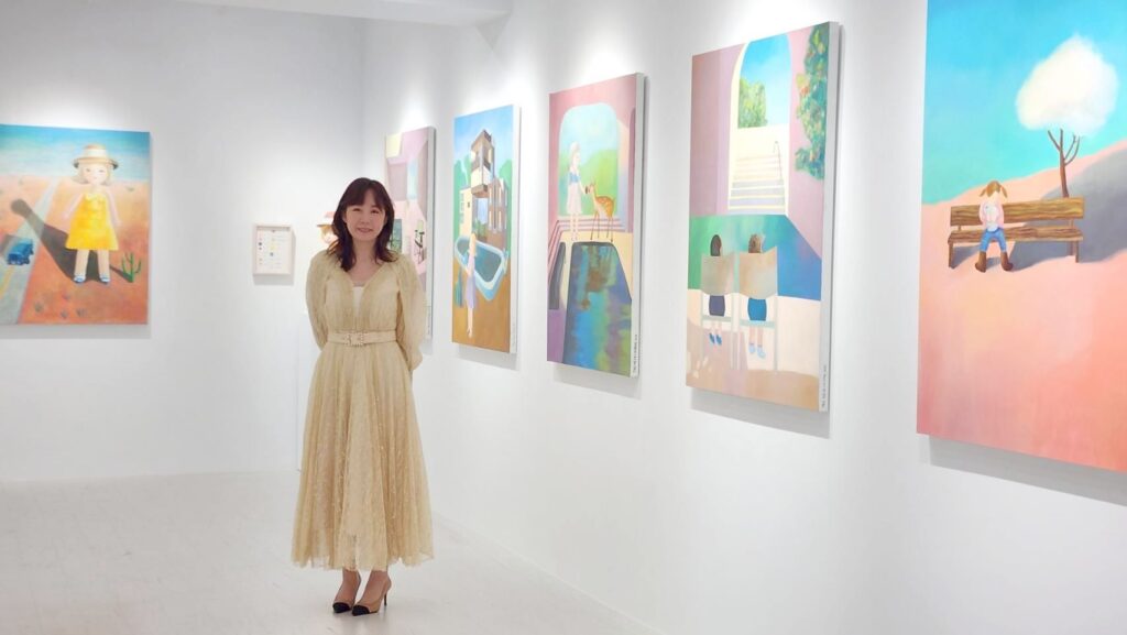 ▲江采馨的個展呈現她具體傳達環保意識與氣候變遷議題的重視與關注,用己身藝術創作力量來影響周遭,備受肯定。(記者 辛澎祥/攝)