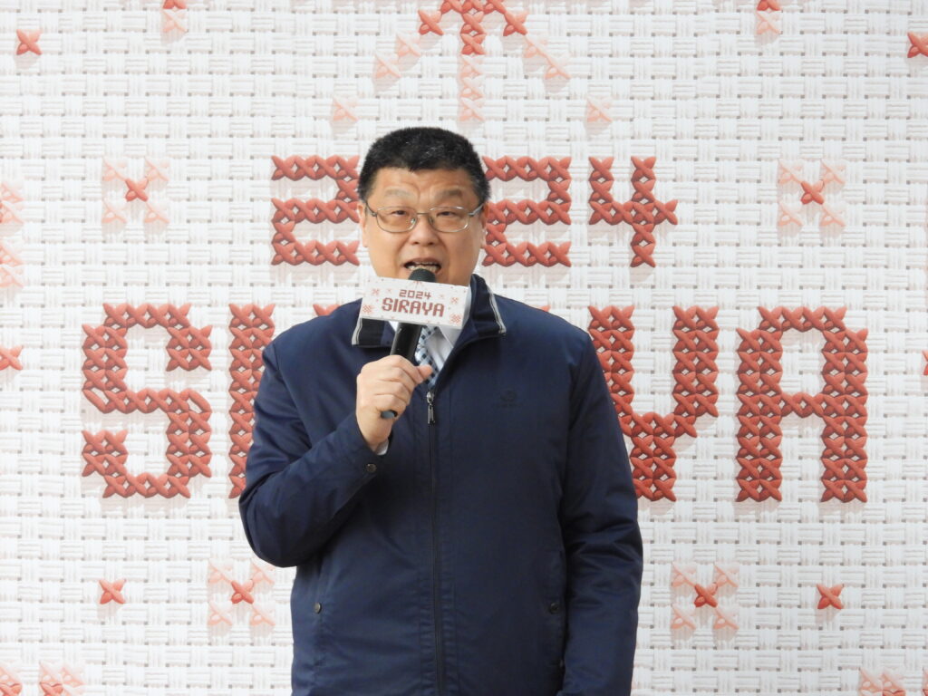 ▲臺鐵董事長杜微致詞時表達對西拉雅號彩繪列車的期待。(圖/觀光署 提供)
