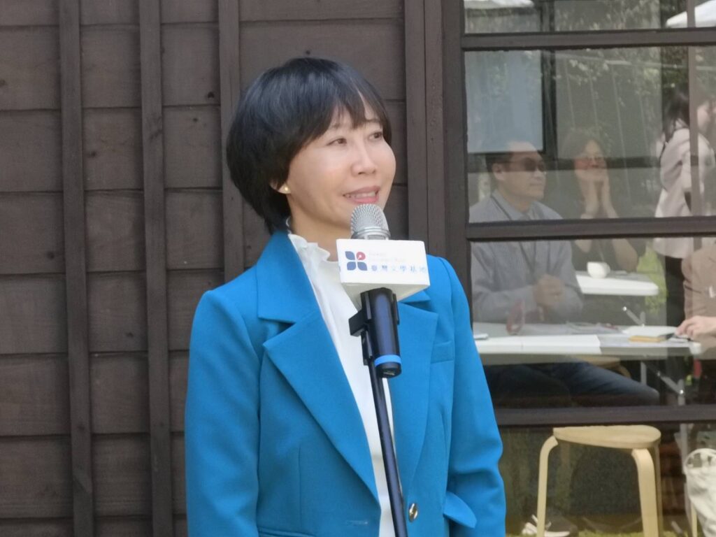 ▲臺灣文學館館長林巾力新春說明該館今年的活動與計畫。(記者 辛澎祥/攝)