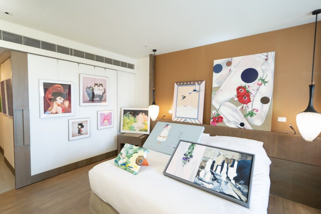 ▲在台南晶英酒店展出中的部份藝博會作品，可謂質量兼俱。（圖/畫廊協會 提供）