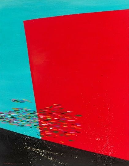 ▲莊世和的油畫作品「山的聯想」。(圖/國美館 提供)