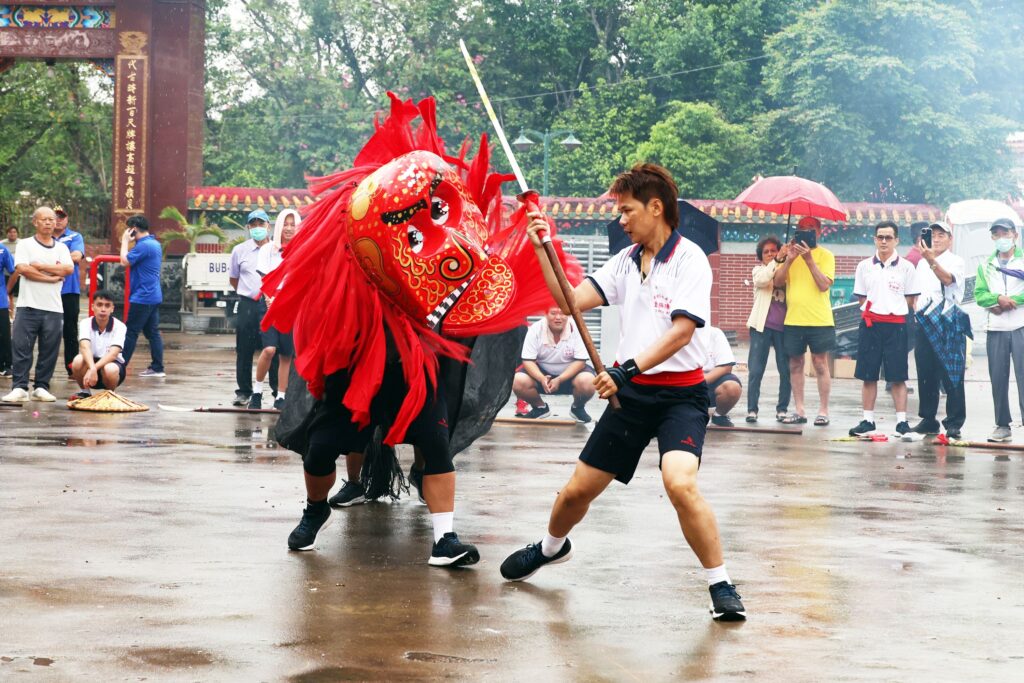 麻豆紀安宮金獅陣-。(圖/趙守彥提供)