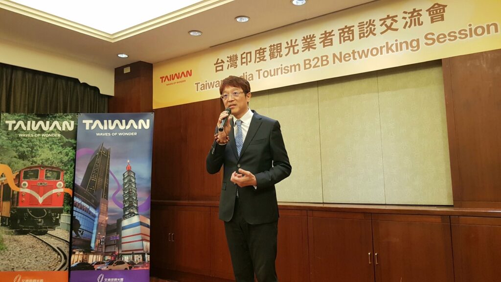 ▲觀光署副署長林信任致詞時表達對印度觀光踩線團來台的歡迎。(圖/觀光署 提供)