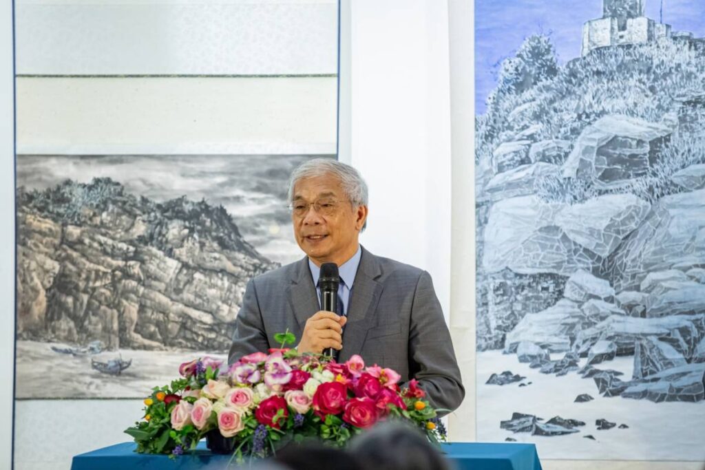 ▲代表學界出席開幕式的世新大學校長陳清河,強調透過藝術來彰顯文化與社會進步,是一個重要的信念。(圖/大媒體新聞網 提供)