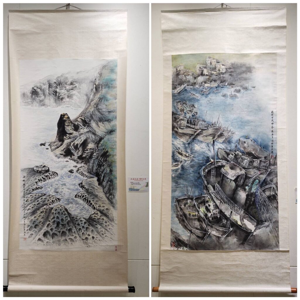 ▲澎湖藝術家蔡樂生老師以傳統水墨的畫技,讓澎湖景致孕育出豐富的感人故事。(圖/大媒體新聞網 提供)