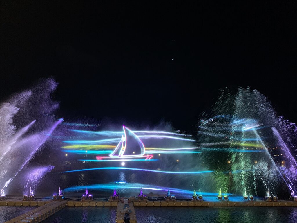 2023淡水漁人碼頭仲夏繽紛樂活動-光雕水舞秀令人震撼。（圖/漁業處提供）