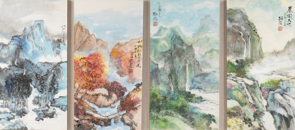 吳梅嶺〈山水四品〉。（圖/國父紀念館提供）