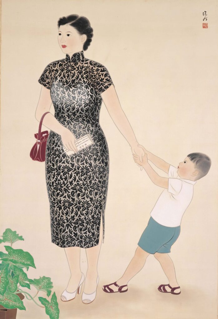 ▲許深州的作品「賞畫」，筆觸優雅，構圖亮麗。（圖/國美館 提供）