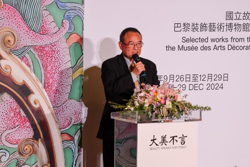 ▲故宮院長蕭宗煌致詞時表達對此次特展的高度期待,讓驚豔隨著年代風華擴散。(圖/故宮 提供)