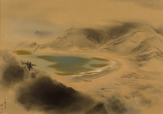 陳敬輝《東海邊色》，1957，膠彩、絹本，51.5 × 73公分，長流美術館收藏。（圖/臺北市立美術館提供）