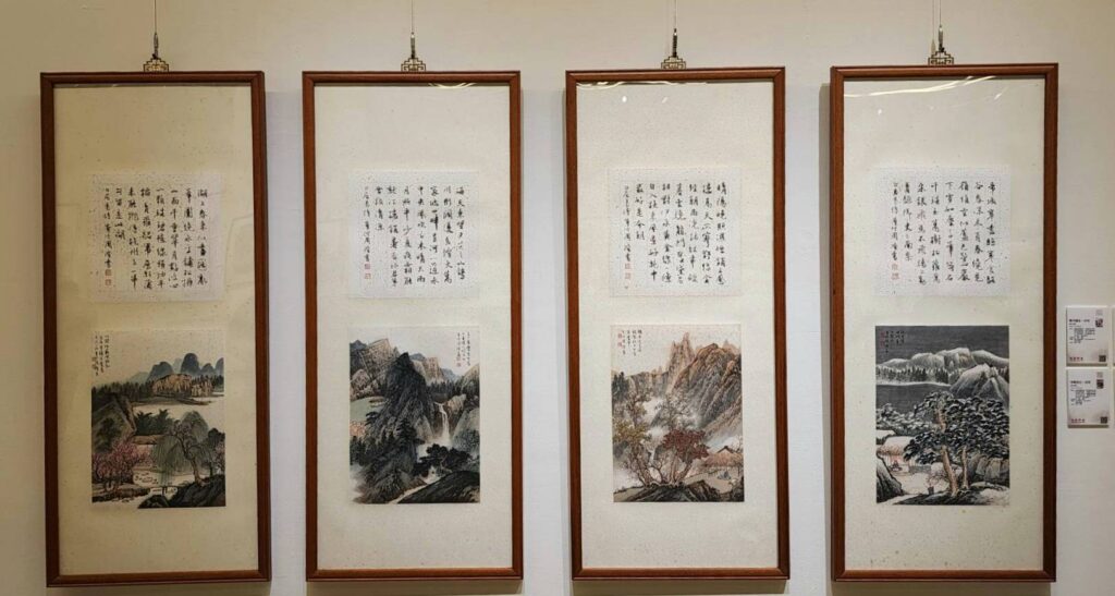 ▲小品的細膩呈現，在書畫對應之間看見周澄老師沈靜的心境。（記者 辛澎祥/攝）